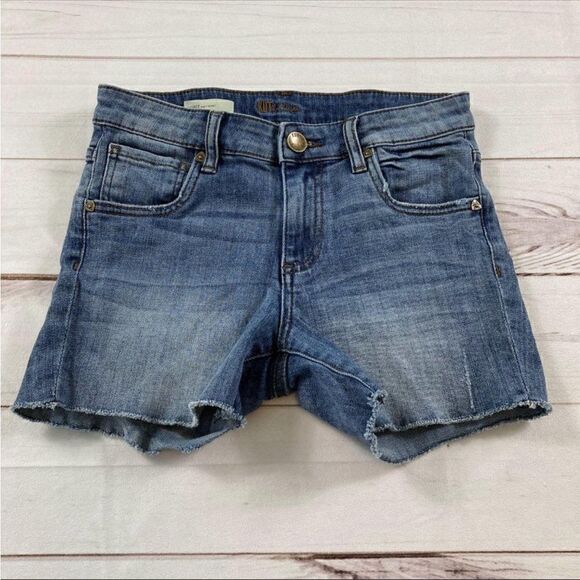 KUT from the Kloth Womens Blue Cutoff Gidget Frey Denim Jean Shorts Size 00 - Picture 4 of 12